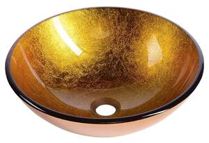 Sapho AGO sklenené umývadlo priemer 42 cm, zlata oranžová
