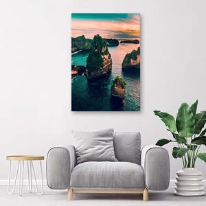 Obraz na plátne Skaly v tyrkysovom oceáne Rozmery: 40 x 60 cm