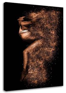 Obraz na plátne Krásna žena v zlatom prachu Rozmery: 40 x 60 cm