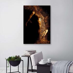 Obraz na plátne Ženský akt v zlatom prachu Rozmery: 40 x 60 cm