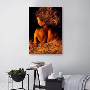 Obraz na plátne Mladá žena v zlatom prachu Rozmery: 40 x 60 cm