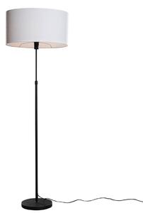 Stojacia lampa čierna s oválnym ľanovým tienidlom bielym 50 cm - Parte