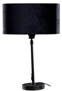 Stolová lampa čierna s oválnym zamatovým tienidlom čiernym 35 cm - Parte