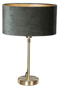 Stolová lampa zlatá s oválnym zamatovým tienidlom zelená 35 cm - Parte