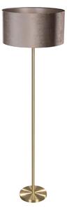 Stojacia lampa mosadz s plyšovým tienidlom taupe 50 cm - Simplo