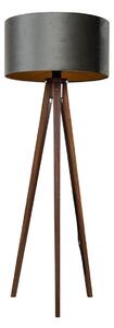 Stojacia lampa na troch nohách z orechového dreva so zeleným zamatovým tienidlom 50 cm - Tripod Classic