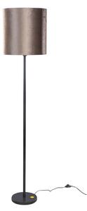 Stojacia lampa čierna s hnedým zamatovým tienidlom 40 cm - Simplo