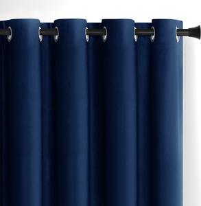 Záves AmeliaHome Velvet s priechodkami 140x270 cm modrý, veľkosť 140x270