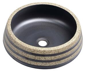 Sapho PRIORI keramické umývadlo, priemer 41cm, 15cm, čierna/kameň