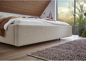 Béžová čalúnená dvojlôžková posteľ 180x200 cm Cube - Meise Möbel