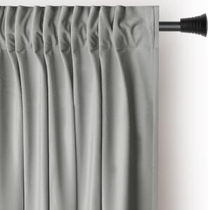 Záves AmeliaHome Velvet s multifunkčnou páskou 140x270 cm strieborný, veľkosť 140x270