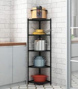 5-stupňový kuchynský rohový regál Voľne stojaci organizátor hrncov z nehrdzavejúcej ocele Cookware Rack