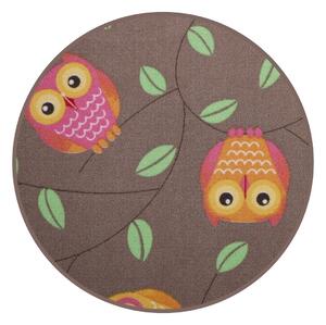 Detský kusový koberec Little Owls kruh - 60x60 (priemer) kruh cm