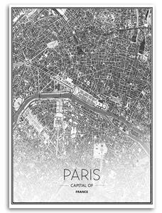 Obraz na plátne Plán mesta Paríž Rozmery: 40 x 60 cm