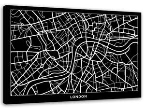 Obraz na plátne Plán mesta Londýn Rozmery: 60 x 40 cm