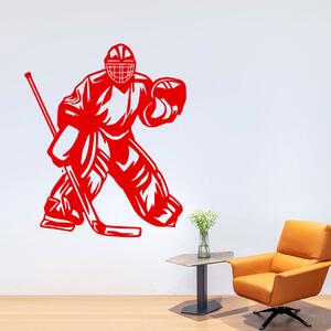 Veselá Stena Samolepka na stenu Silueta Hokejového brankára Farba: černá
