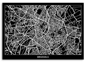Obraz na plátne Plán mesta Brusel Rozmery: 60 x 40 cm