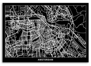 Obraz na plátne Plán mesta Amsterdam Rozmery: 60 x 40 cm
