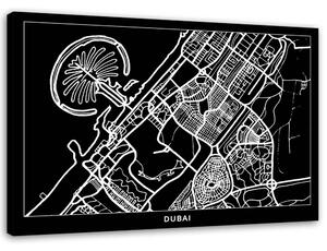 Obraz na plátne Plán mesta Dubaj Rozmery: 60 x 40 cm