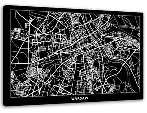 Obraz na plátne Plán mesta Varšava Rozmery: 60 x 40 cm