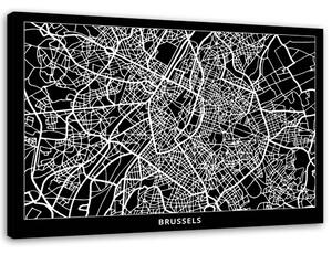 Obraz na plátne Plán mesta Brusel Rozmery: 60 x 40 cm