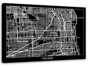 Obraz na plátne Plán mesta Chicago Rozmery: 60 x 40 cm