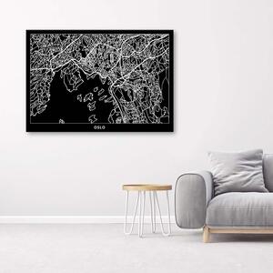 Obraz na plátne Plán mesta Oslo Rozmery: 60 x 40 cm