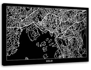 Obraz na plátne Plán mesta Oslo Rozmery: 60 x 40 cm