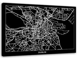 Obraz na plátne Plán mesta Dublin Rozmery: 60 x 40 cm