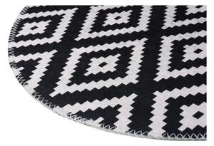 Čierno-biely umývateľný okrúhly koberec ø 120 cm – Vitaus