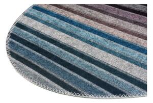 Modro-sivý umývateľný okrúhly koberec ø 100 cm – Vitaus