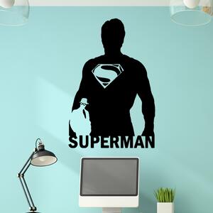 Veselá Stena Samolepka na stenu Superman silueta Farba: černá