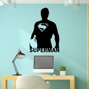 Veselá Stena Samolepka na stenu Superman silueta Farba: černá