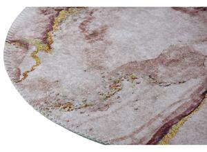 Umývateľný okrúhly koberec v hnedo-zlatej farbe ø 120 cm – Vitaus