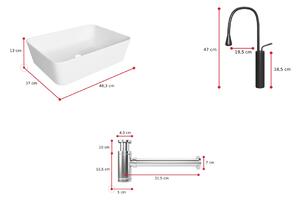 Kúpeľňová skrinka pod umývadlo WOTANA, 100x40x45, dub wotan/čierna