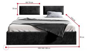 Čalúnená posteľ NIKLAS 1 s panelom, 90x200, trinity 08
