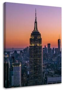 Obraz na plátne Empire State Building pri západe slnka Rozmery: 40 x 60 cm