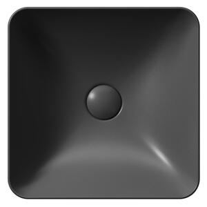 GSI, SAND keramické umývadlo na dosku 38x38 cm, čierna matná, 903826