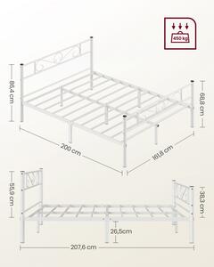 Kovová manželská posteľ 160 cm RMB065W01