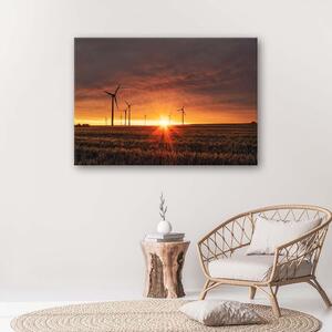 Obraz na plátne Západ slnka a veterné mlyny Rozmery: 60 x 40 cm