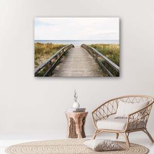 Obraz na plátne Drevená cesta pri mori Rozmery: 60 x 40 cm