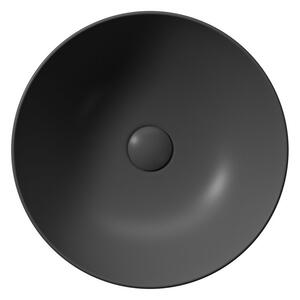 GSI PURA keramické umývadlo na dosku, priemer 42 cm, čierna mat