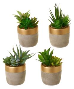 Umelé rastliny v súprave 4 ks (výška 17 cm) Cactus – Casa Selección