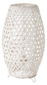 Biela bambusová stolová lampa s bambusovým tienidlom (výška 36 cm) – Casa Selección
