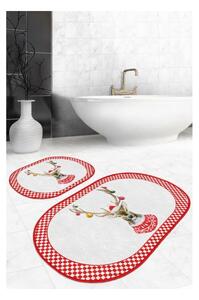 Červené/biele kúpeľňové predložky v súprave 2 ks 60x100 cm – Mila Home