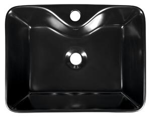 Sapho, BALENA keramické umývadlo na dosku 48x13,5x37 cm, čierna matná, BH7013B