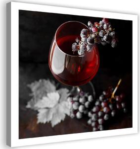 Obraz na plátne Pohár na víno a hrozno Rozmery: 30 x 30 cm