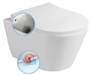 Sapho Sapho, AVVA CLEANWASH závesná WC misa s bidet. spŕškou, Rimless, 35,5x53cm, biela, 100312