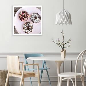 Obraz na plátne Donuty na tanieri Rozmery: 30 x 30 cm