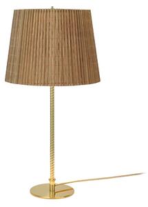 Stolná lampa GUBI 9205, mosadz, bambusové tienidlo, výška 58 cm